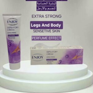 ENJOY DEPILATORY_CREAM  Legs & Body_PERFUME EFFECT_EXTRA STRONG  For SENSETIVE SKIN  كريم مزيل للشعر مع رائحة عطرية للبشرة الحساسة للجسم والأرجل 100 مل